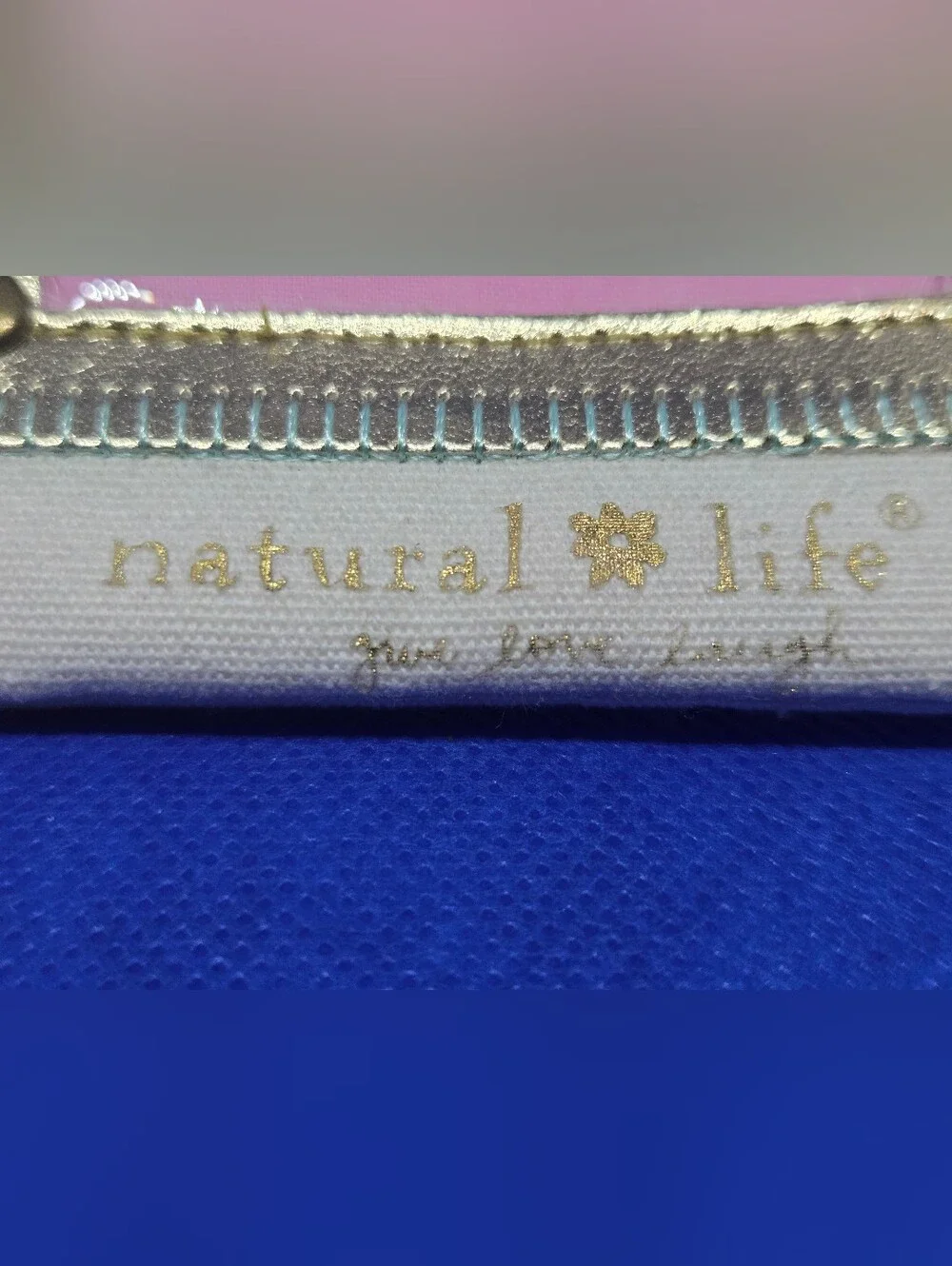 Natural Life LOVE Zip Coin Purse ID Holder Keychain Pouch Boho Tassel Pom Pom